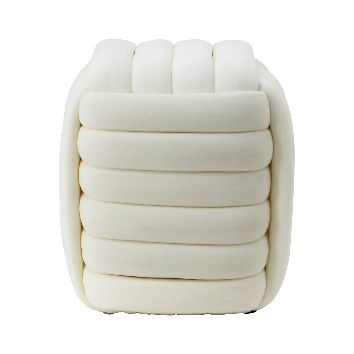 19" Machar Cream Velvet Knot Stool