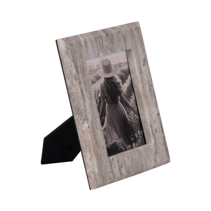 4x6 Curved Marble Photo Frame, Mocha