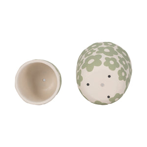 S/2 7/9" Flower Power Planters, Light Green