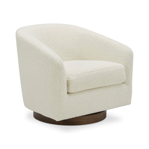 Oscy Swivel Chair Vegan Shearling White