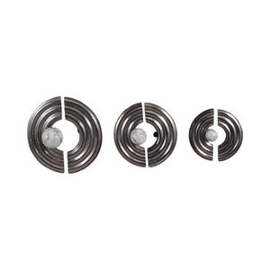 S/3 Leza 12/15/18" Silver Ring Wall Decor