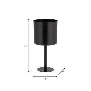 Ec Metal,6",flat Round Base Planter,black