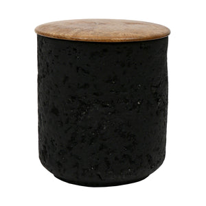 4" 9 Oz Balsam & Myrrh Tall Candle With Lid, Black