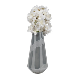 11" VICTORIA LARGE GRAY GLASS VASE