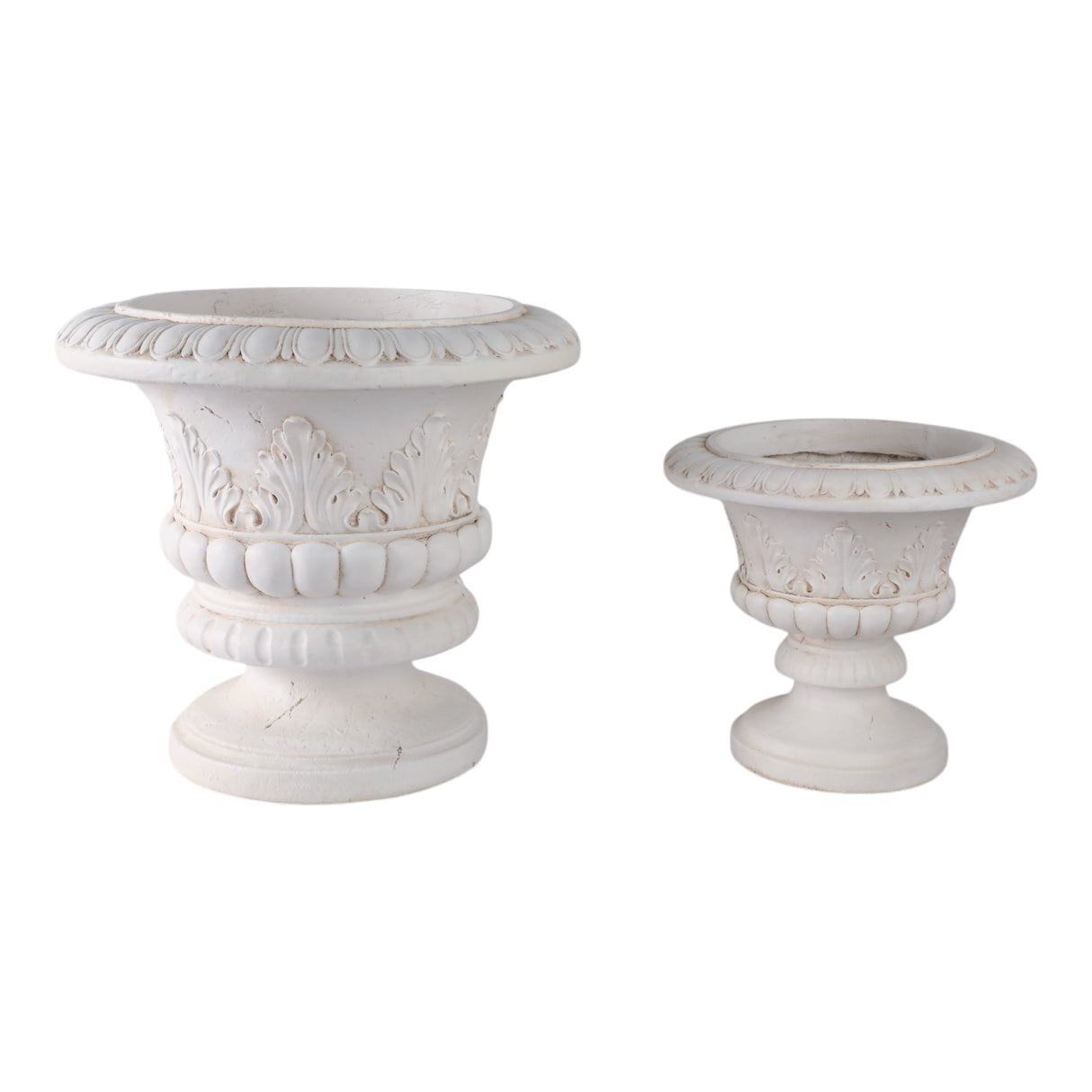 S/2 16/22" Traditional Urn Planters, Ivory