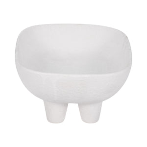 10" Footed Rounded Rectangle Bowl, White