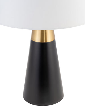 Metal,s/2,23"h,2tone Cone Tbl Lamps,blk/gld