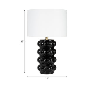 Ceramic 22" Bubble Table Lamp, Black