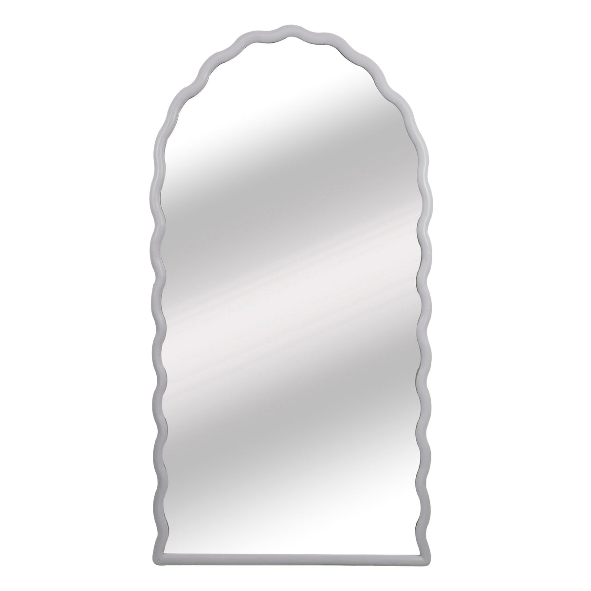 31x59" Wavy Leaner Mirror, White