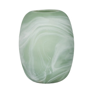 12" Garbo Medium Green Glass Vase