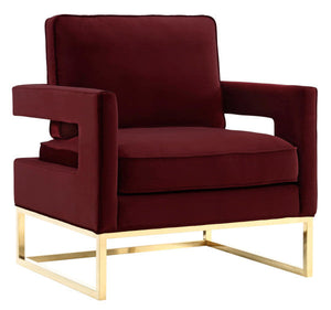 Avery Maroon Velvet Chair