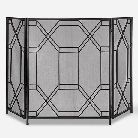 Rosen Fireplace Screen, Black