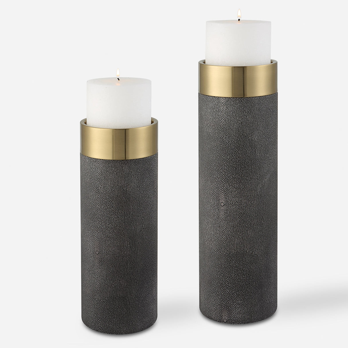 Wessex Candleholders, Gray, S/2