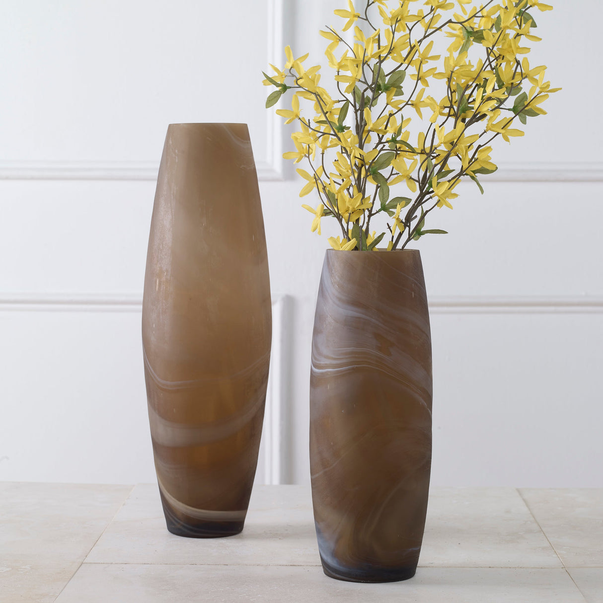 DELICATE SWIRL VASES, S/2