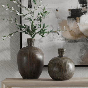 Uttermost Islander Black Vases S/2