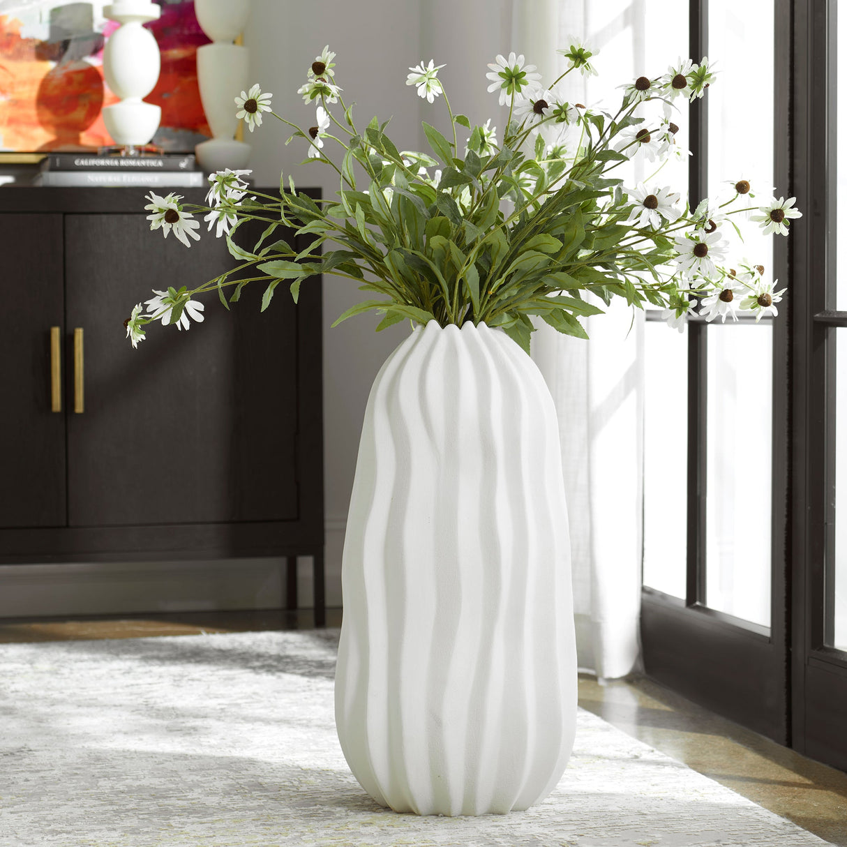 Uttermost Merritt White Floor Vase