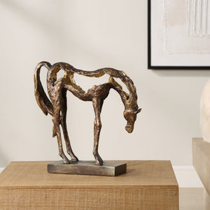 Openly Grazing Horse Sculpture