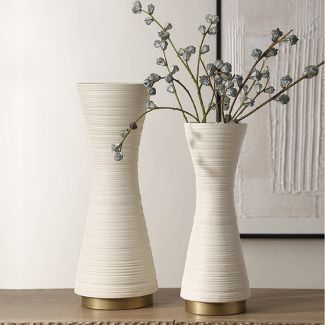 Ridgeline White Vases, S/2