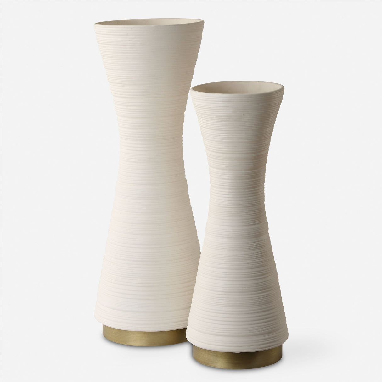 Ridgeline White Vases, S/2