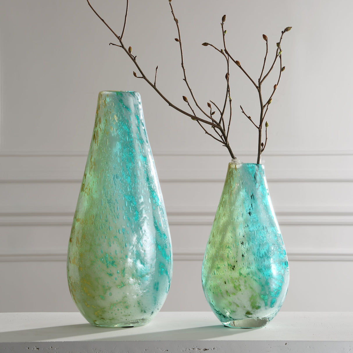 High Tide Glass Vases, S/2