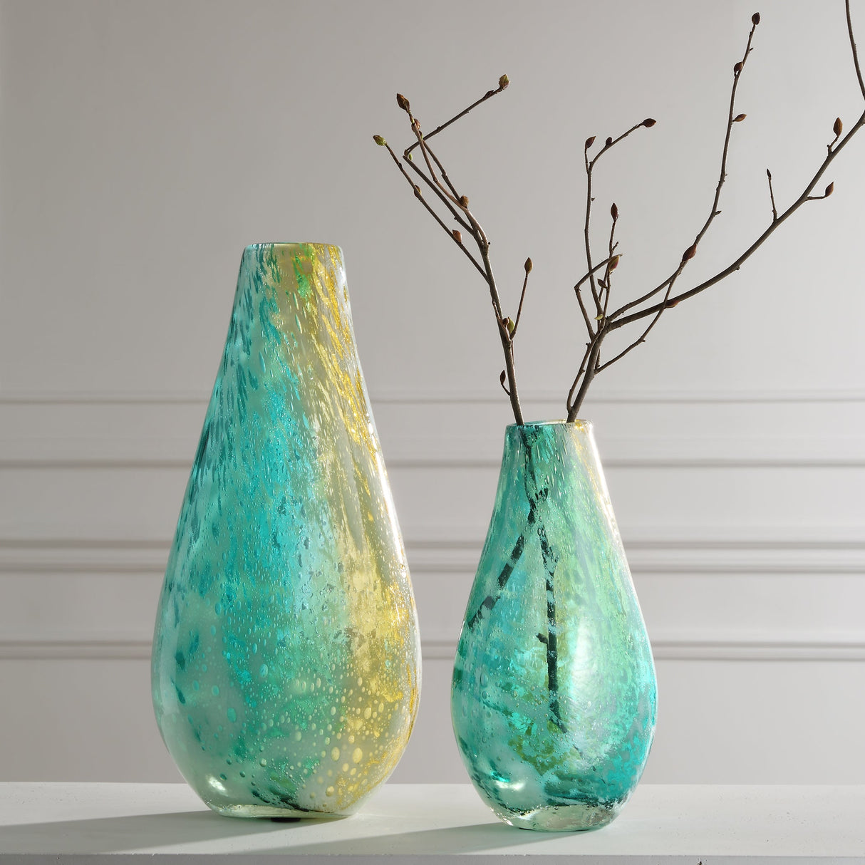 High Tide Glass Vases, S/2