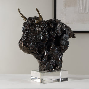 Bison Bust Bronze Sculpture