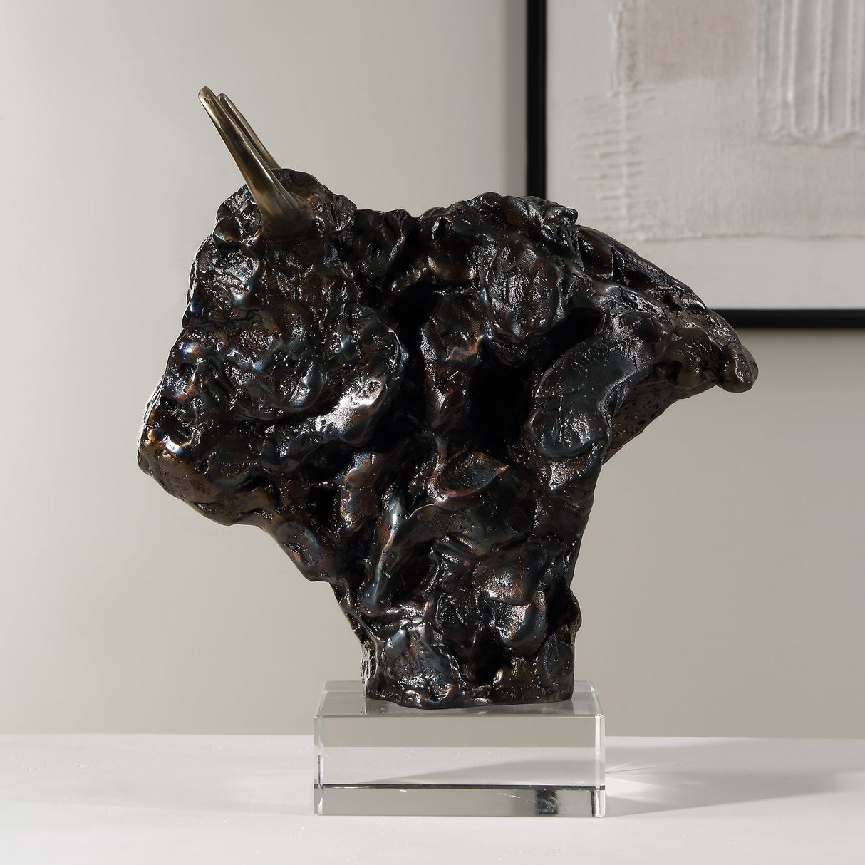 Bison Bust Bronze Sculpture