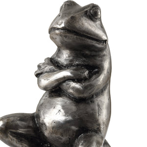 Daydreaming Frogs Aged Silver Bookends, S/2