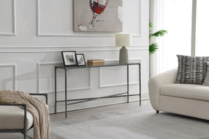 Silver Console with Glass Top