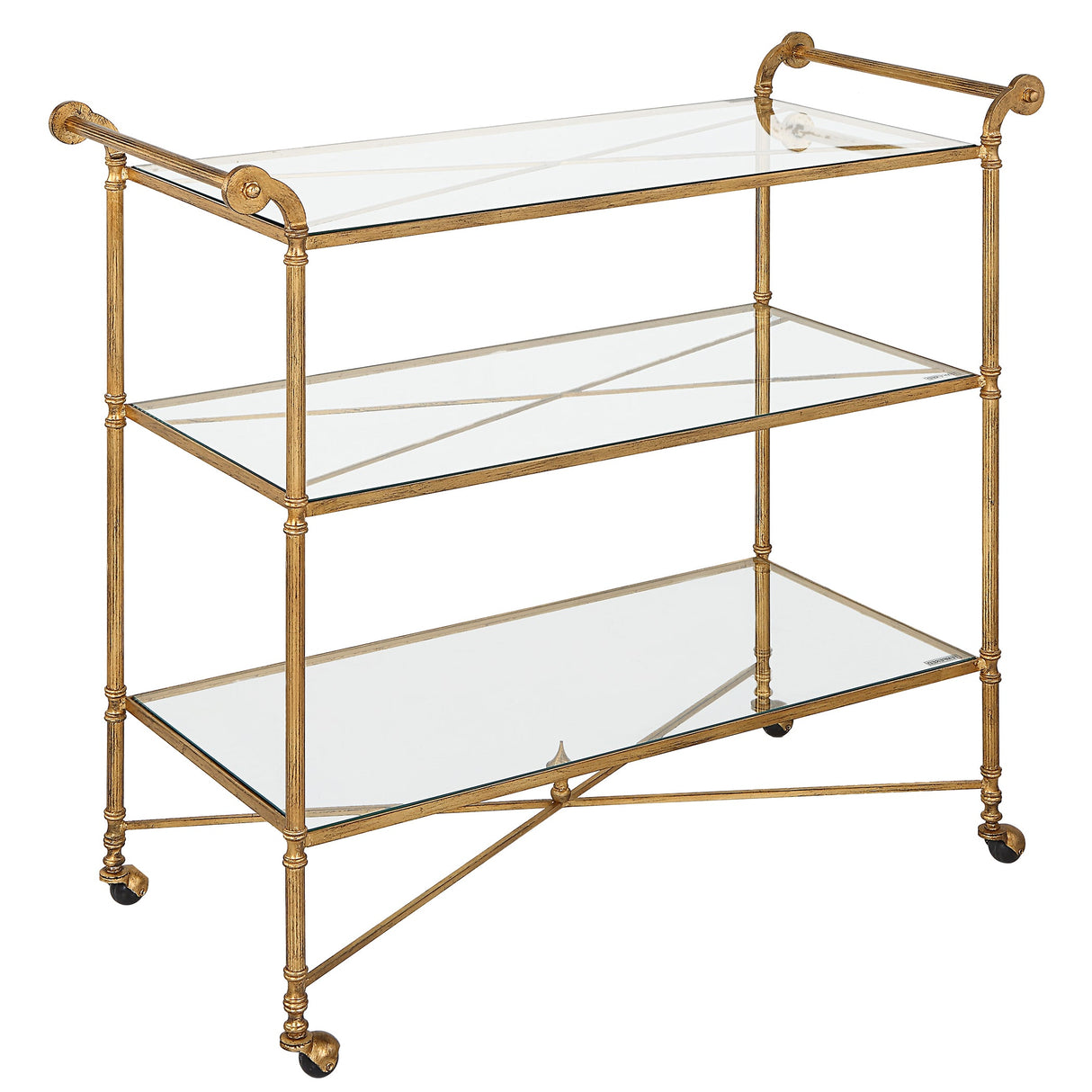 Henzler 106 W x 95 H x 45 D Silver Bar Cart with Mirror Top