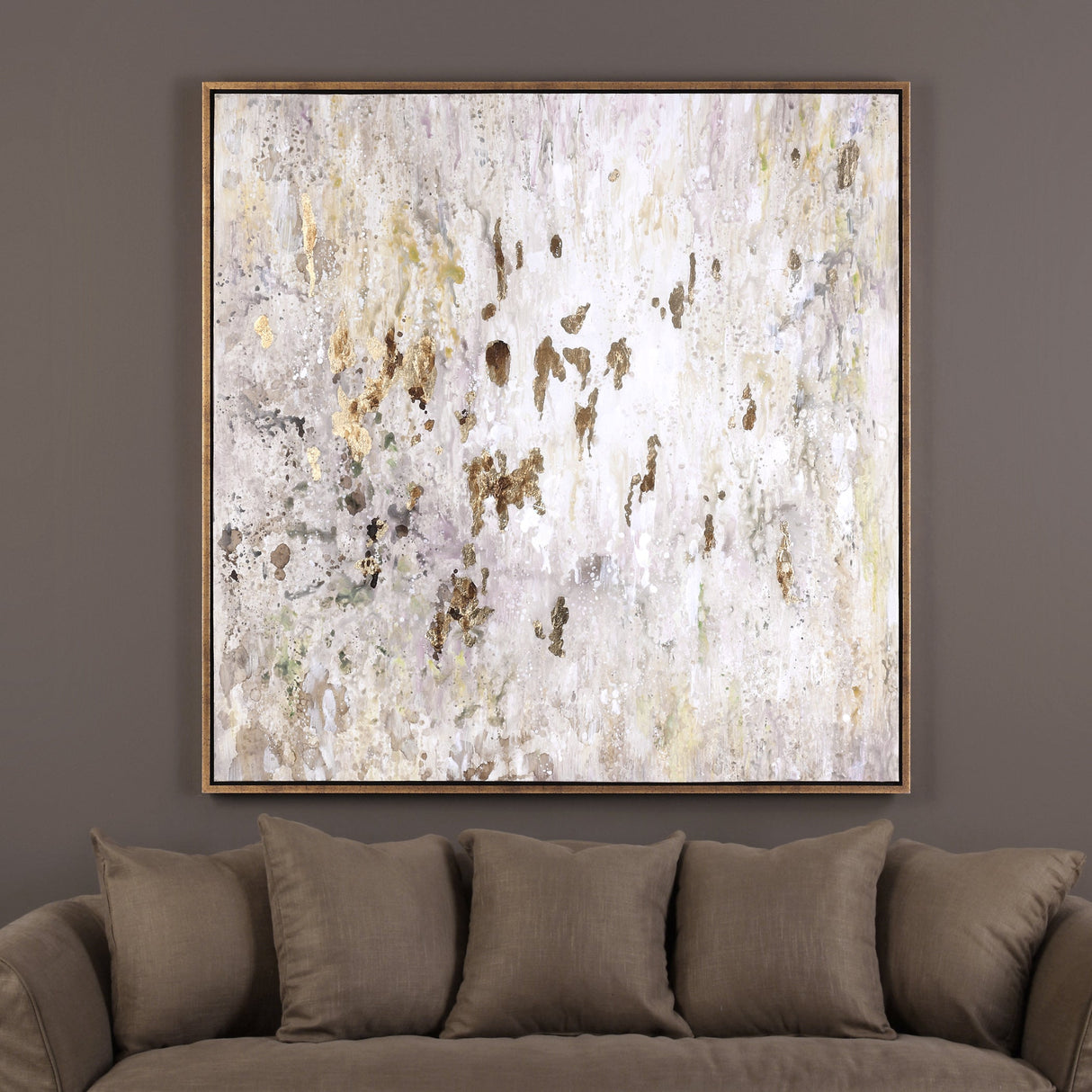 Golden Raindrops Hand Painted Canvas