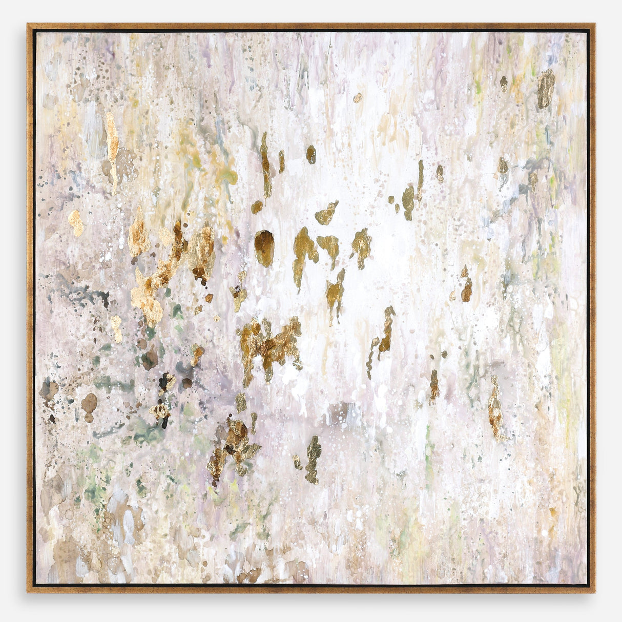 Golden Raindrops Hand Painted Canvas