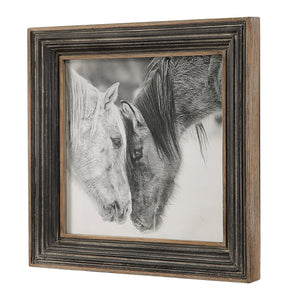 Custom Black And White Horses Framed Print