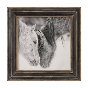 Custom Black And White Horses Framed Print