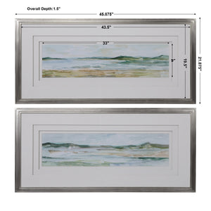 Panoramic Seascape Framed Prints, S/2