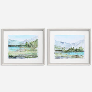 Plein Air Reservoir Framed Prints, S/2