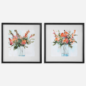 Fresh Flowers Framed Prints, S/2