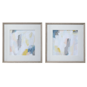 Fractal Pastel Framed Prints, S/2