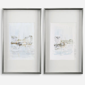 New England Port Framed Prints, S/2, 2 Cartons