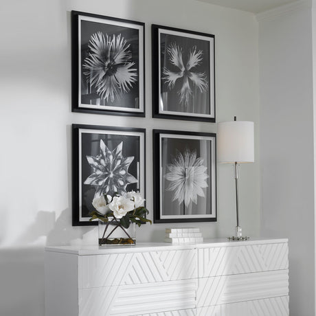 Contemporary Floret Framed Prints, S/4