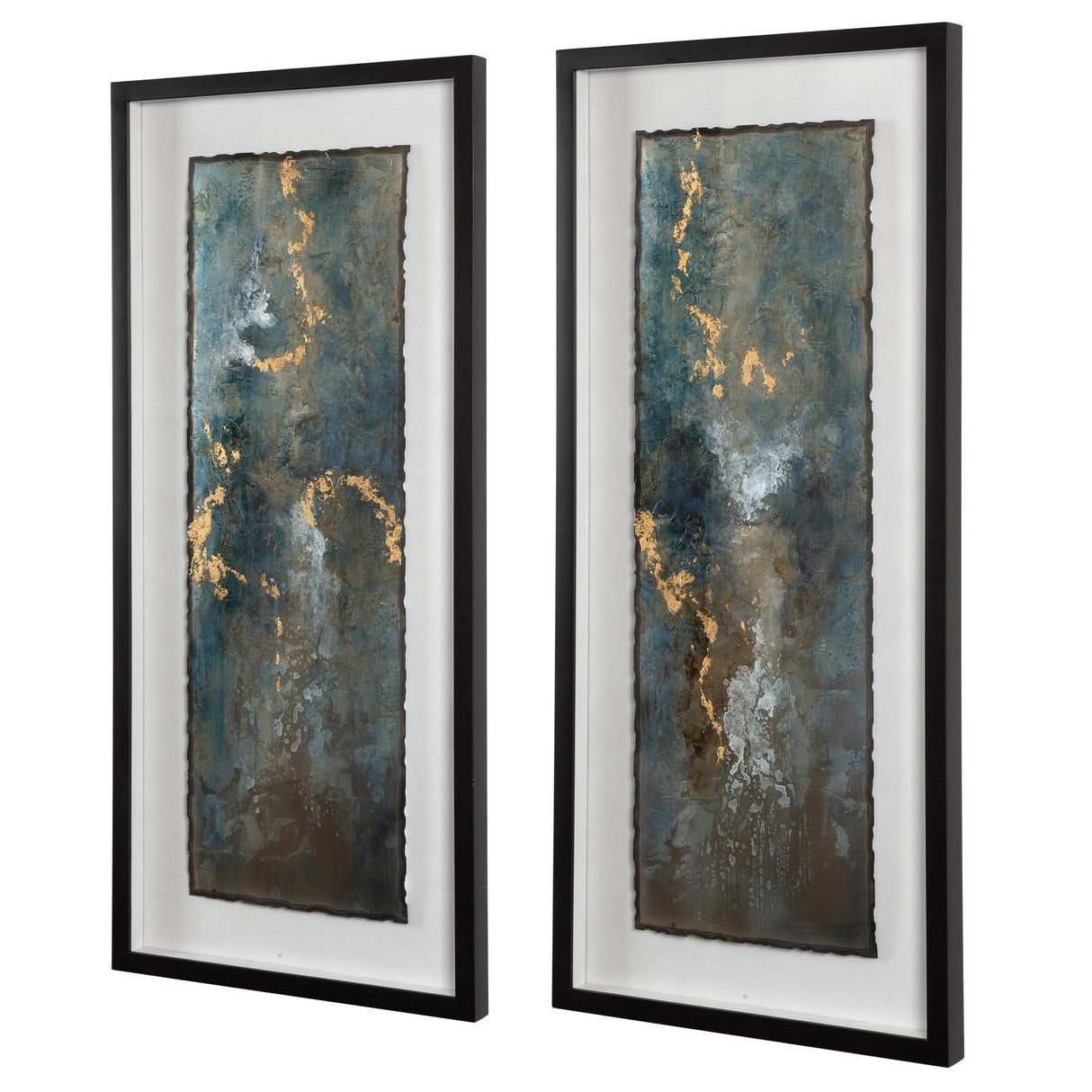 Glimmering Agate Framed Prints, S/2