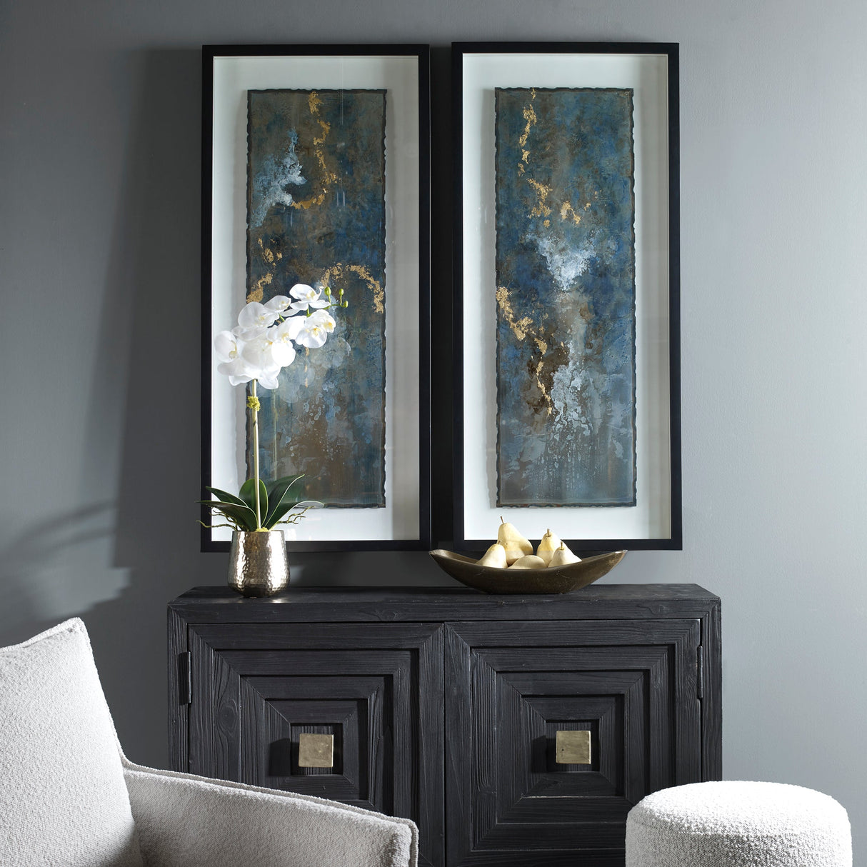 Glimmering Agate Framed Prints, S/2