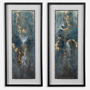 Glimmering Agate Framed Prints, S/2