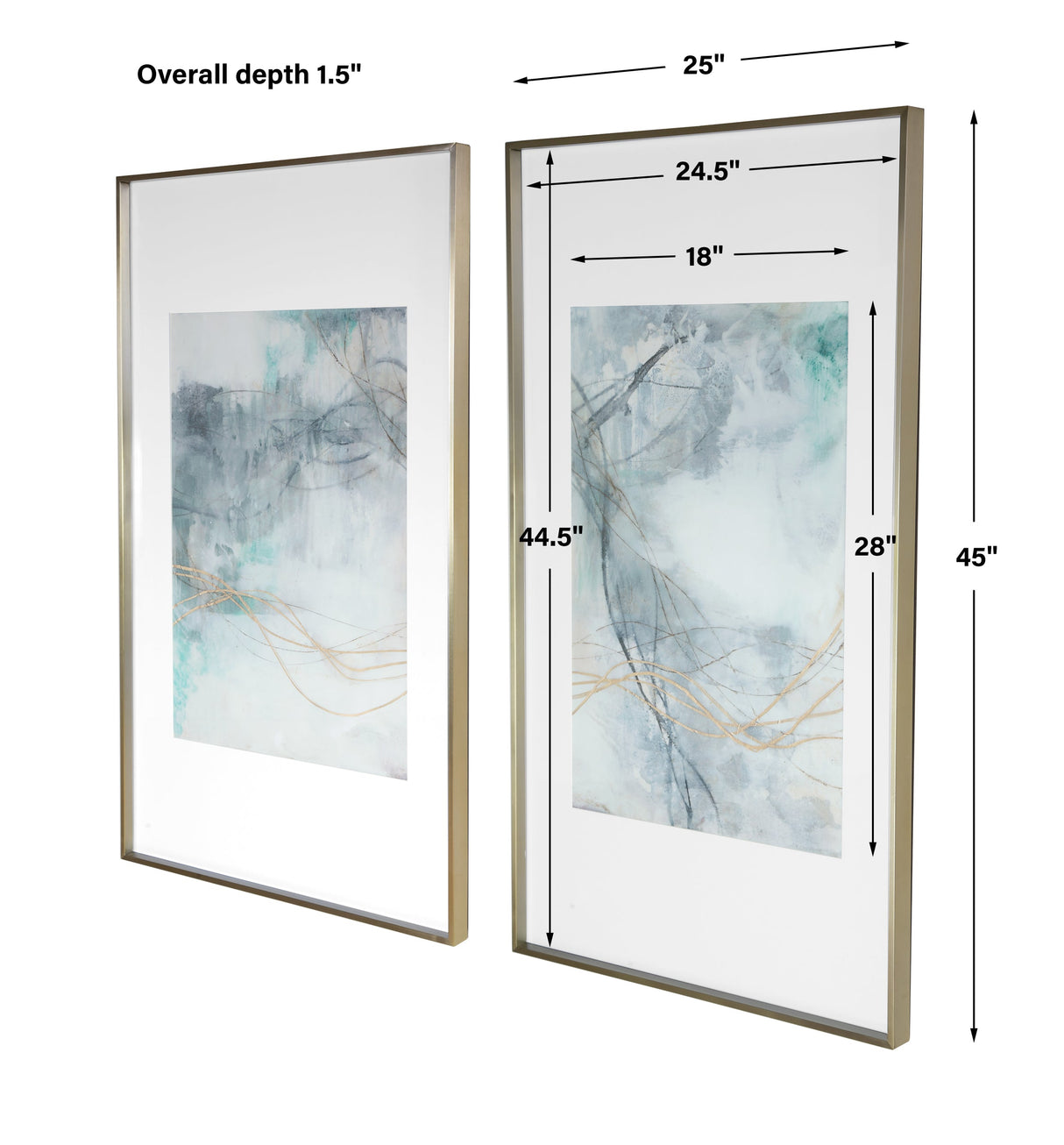 Undulating Oro Framed Prints, S/2, 2 Cartons