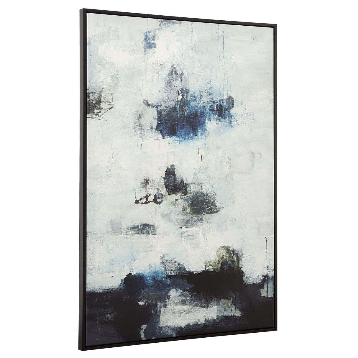 Black And Blue Framed Canvas