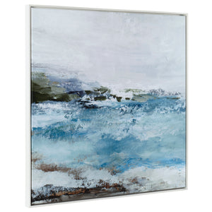 Blue Essence Coastal Framed Canvas