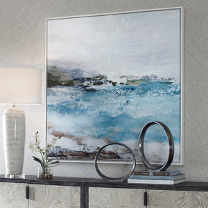 Blue Essence Coastal Framed Canvas