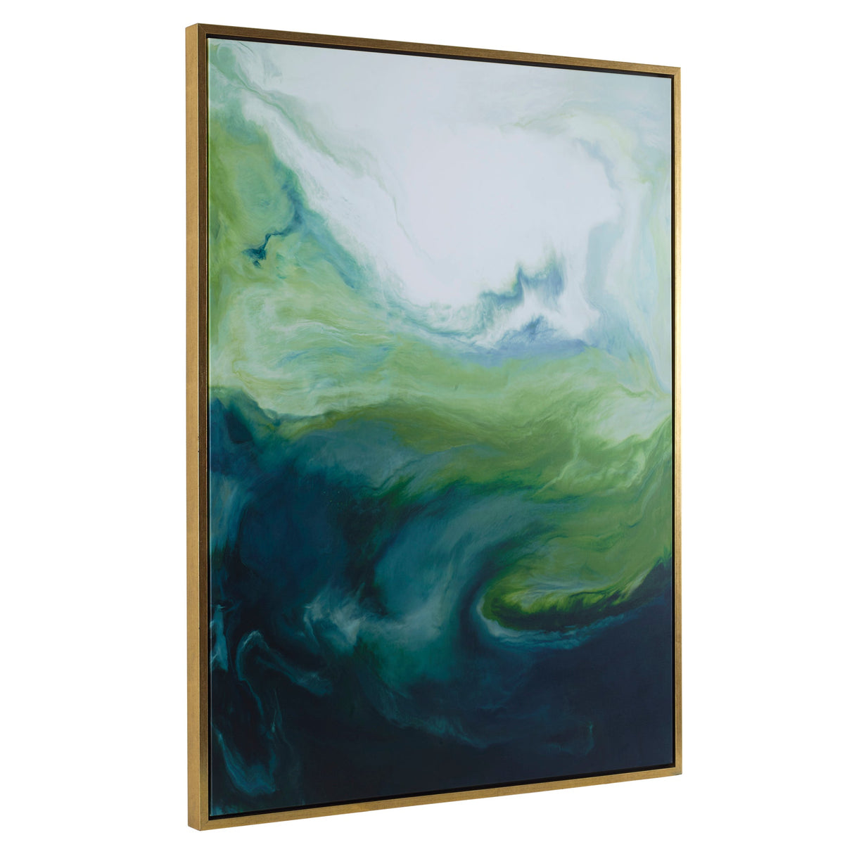 Serene Green Framed Abstract Art