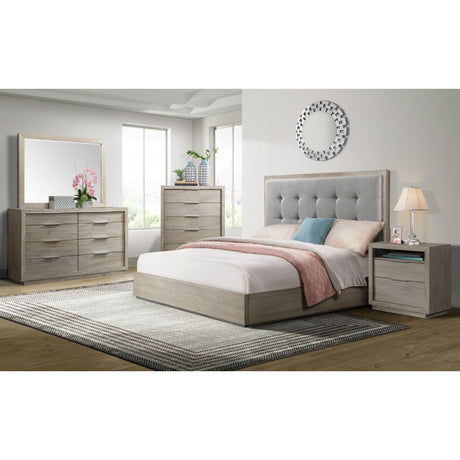 Arcadia Grey 2-Drawer Nightstand With Usb