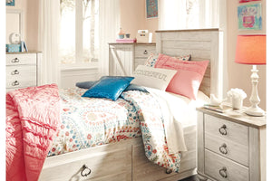 Willowton Twin Panel Bed with 2 Storage Drawers